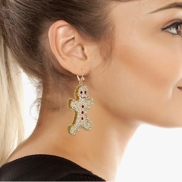 Betsey Johnson Gingerbread Lightweight Dangling Holiday Earrings - Picture 2 of 5